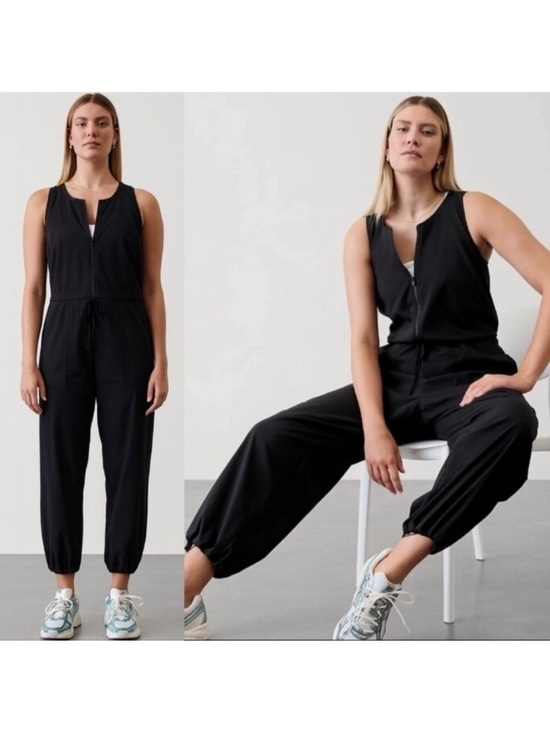 Athleta Pants - NWT Athleta Flex Black Sleeveless Drawcord Jumpsuit
